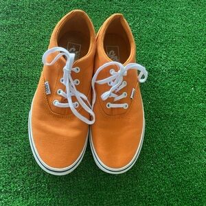 Vans Off The Wall Orange/White Canvas Lace-Up Sneakers – Women’s Size 10 S-11